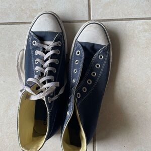 Blue High-Top Sneakers with White Accents